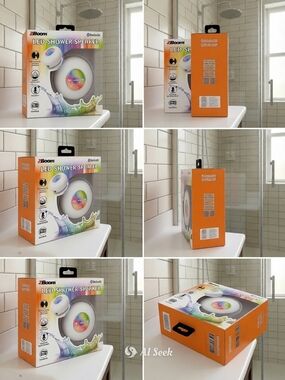 Boohoo Orange LED Shower Speaker with Multicolor Light